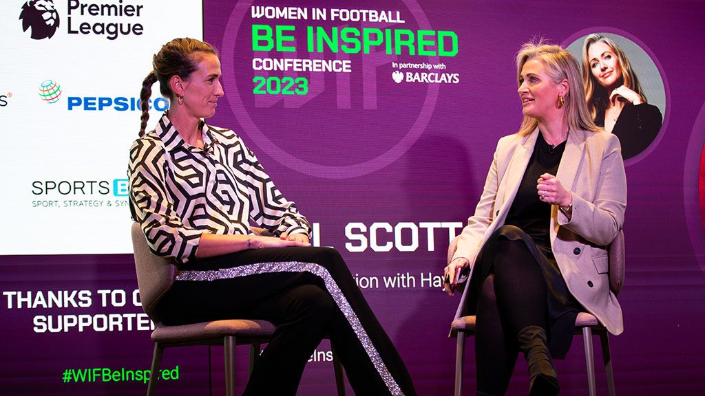 Jill Scott and Hayley McQueen in conversation on the Be Inspired stage